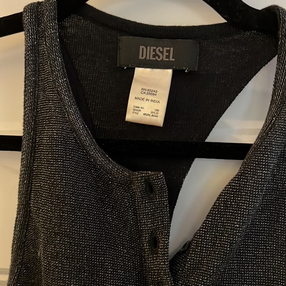 Diesel black sparkly tank top - Picture 2 of 5